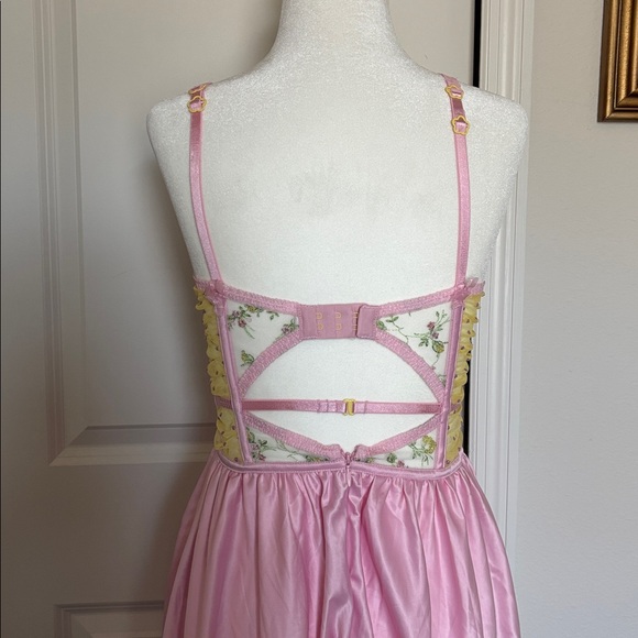 For Love & Lemons 💕 Camila slip dress size small pink and yellow corset dress - Picture 8 of 10